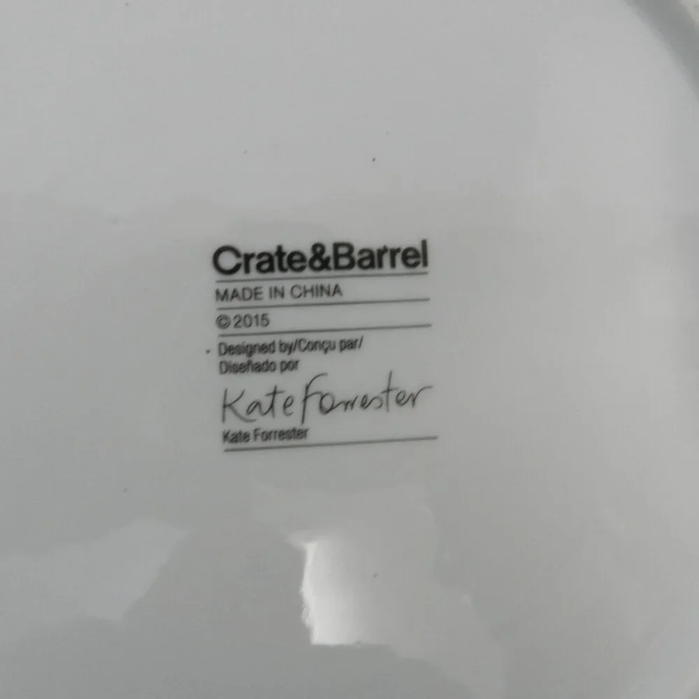 Kate Forrester for Crate & Barrel Christmas Nordic Snowflake Plate 8